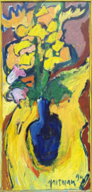 vaas met gele bloemen 125x60cm
