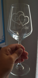 Wijnglas met opdruk