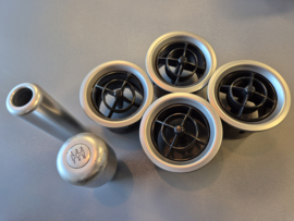 Set 4x Ventilatiebolletje Pookknop Handremgreep Zilver gebruikt voor Mazda MX5 NB/NBFL