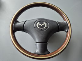 Houten Stuurwiel Stuur incl. airbag gebruikt voor de MX-5 NB/ NBFL