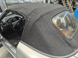 Mazda MX-5 NA/NB/NBFL Cabriokap ZWART Softtop Stof (glazen ruit) Gebruikt op frame
