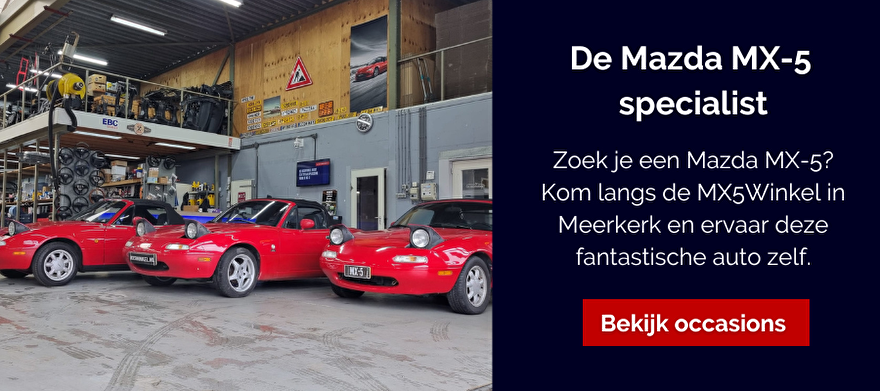 Koop een Mazda MX-5 cabrio bij de MX5Winkel in Meerkerk. Ga naar MX-5 occasions.