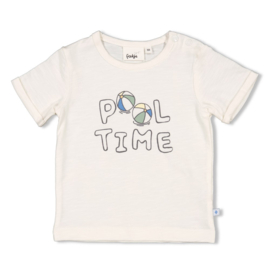 Feetje T-Shirt Tekst "Pool Time" Offwhite - Pool Time
