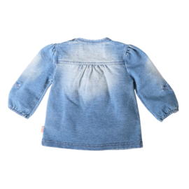 Bess Blouse denim Embroidery - Snow Wash