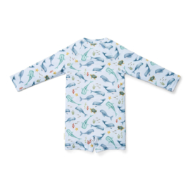 Little Dutch Zwempak lange mouw -  Ocean Treasures Blue
