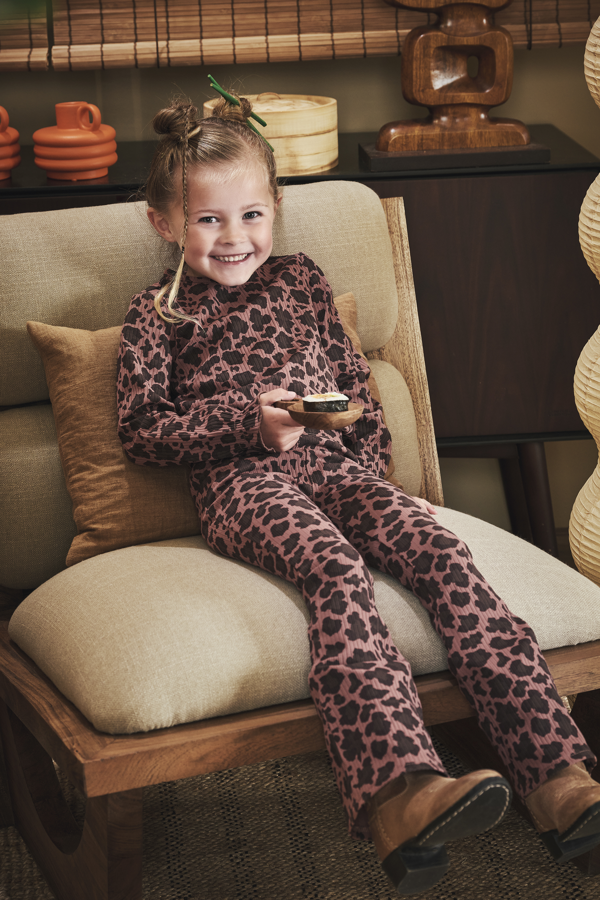 Z8 Flared Broek Phileine - AOP Amber Brown