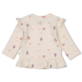 Feetje Longsleeve Ruches AOP Offwhite - Starfish Wishes