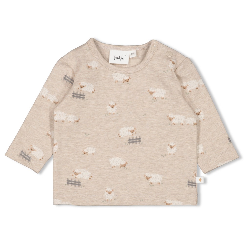 Feetje Longsleeve AOP Taupe Melange - Sleepy Sheepy