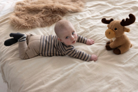 Feetje Longsleeve met Rib Streep Taupe Melange - Camp Wilderness