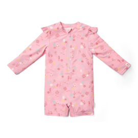 Little Dutch Zwempak lange mouw -  Ocean Treasures Pink