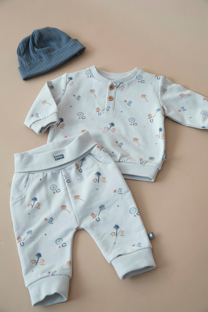 Feetje Sweater AOP Lichtblauw - Howdy