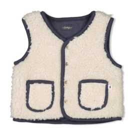 Feetje Omkeerbaar Teddy Gilet Blauwgrijs - Narwal