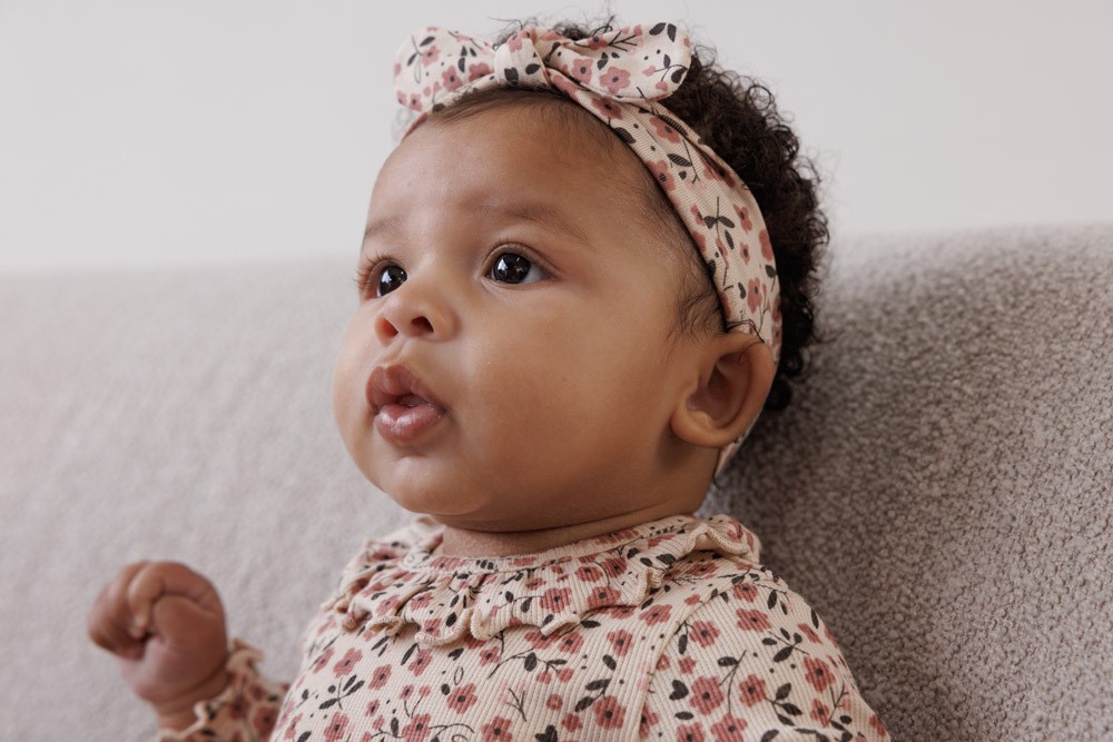 Feetje Romper Rib AOP Offwhite - Woodland Bloom