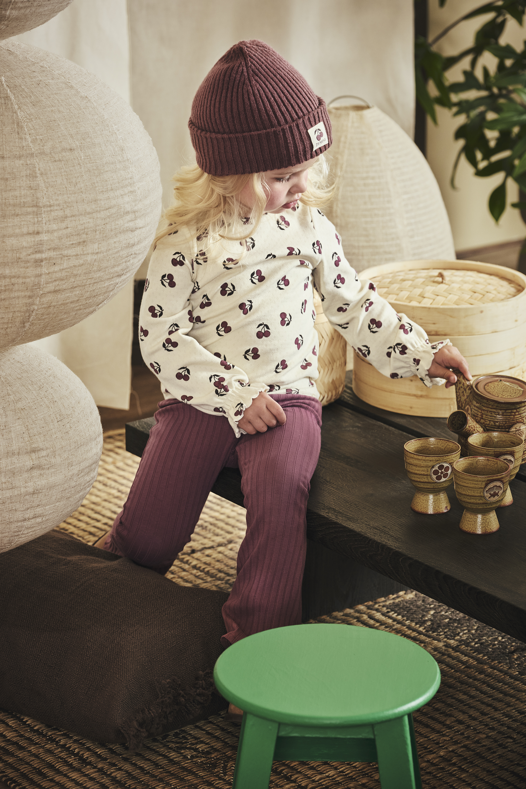 Z8 Longsleeve Pointelle Hinde - AOP vanilla Cream