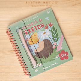 Little Dutch kras- en tekenboek Scratch and Sketch Rosa & Friends
