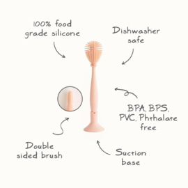 Mushie Silicone Baby Bottle Brush - Blush