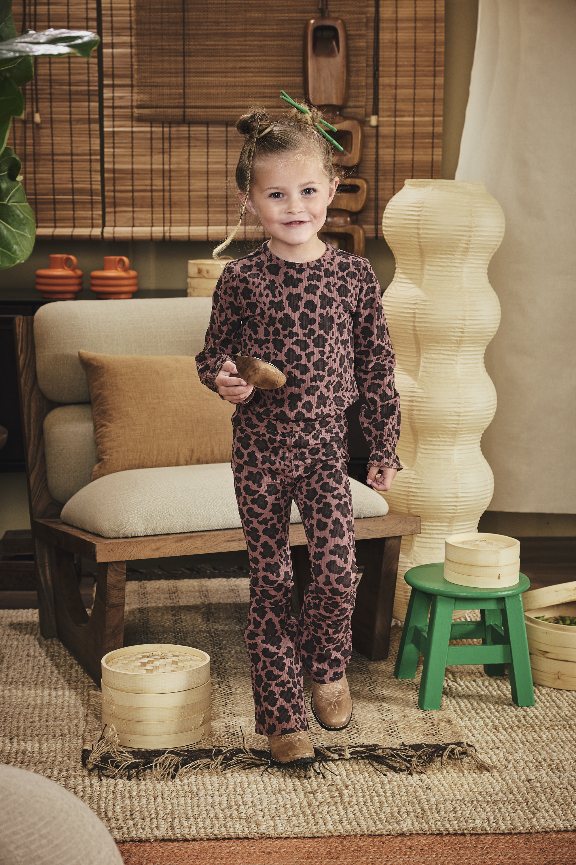 Z8 Flared Broek Phileine - AOP Amber Brown