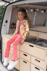 Jubel Flared Broek AOP Roze - Samba Shake