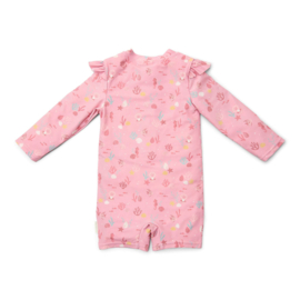 Little Dutch Zwempak lange mouw -  Ocean Treasures Pink