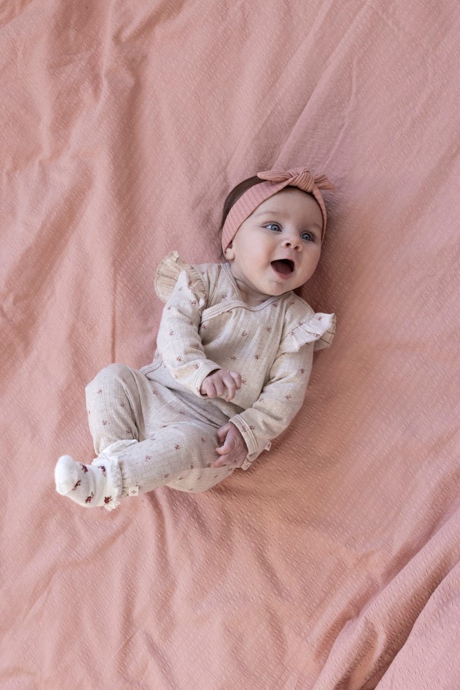 Feetje Broek Rib AOP Taupe Melange - Morning Sun