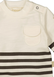 Bess Sweater Striped Pocket - Offwhite