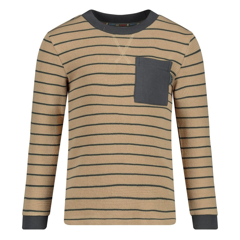 Sturdy Longsleeve Streep Wafelstructuur Zand - Couch Club