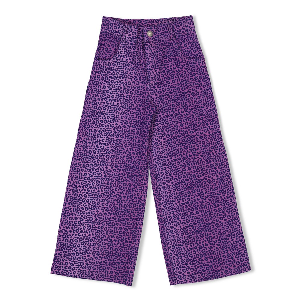 Jubel Flared Broek Rib AOP Lila - Wild Soul