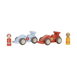 Little Dutch Pullback Racewagens Inclusief Pegdolls – Set van 2