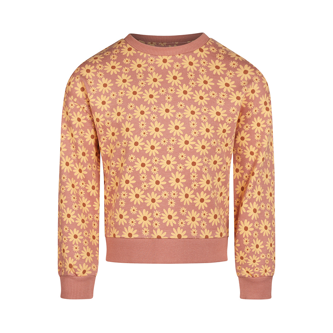 Koko Noko Sweater  Print Dropped Shoulder - Dark Old Pink