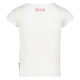 Jubel T-Shirt Flower Heart Wit - Picknick Perfect