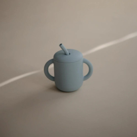 Mushie Training Cup + Straw - Powder Blue