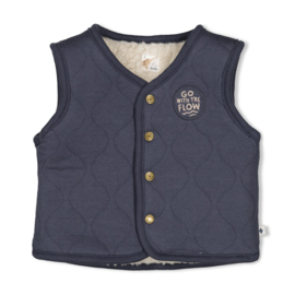 Feetje Omkeerbaar Teddy Gilet Blauwgrijs - Narwal