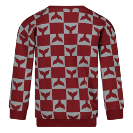 Sturdy Sweater AOP Bordeaux - Waves and Whales