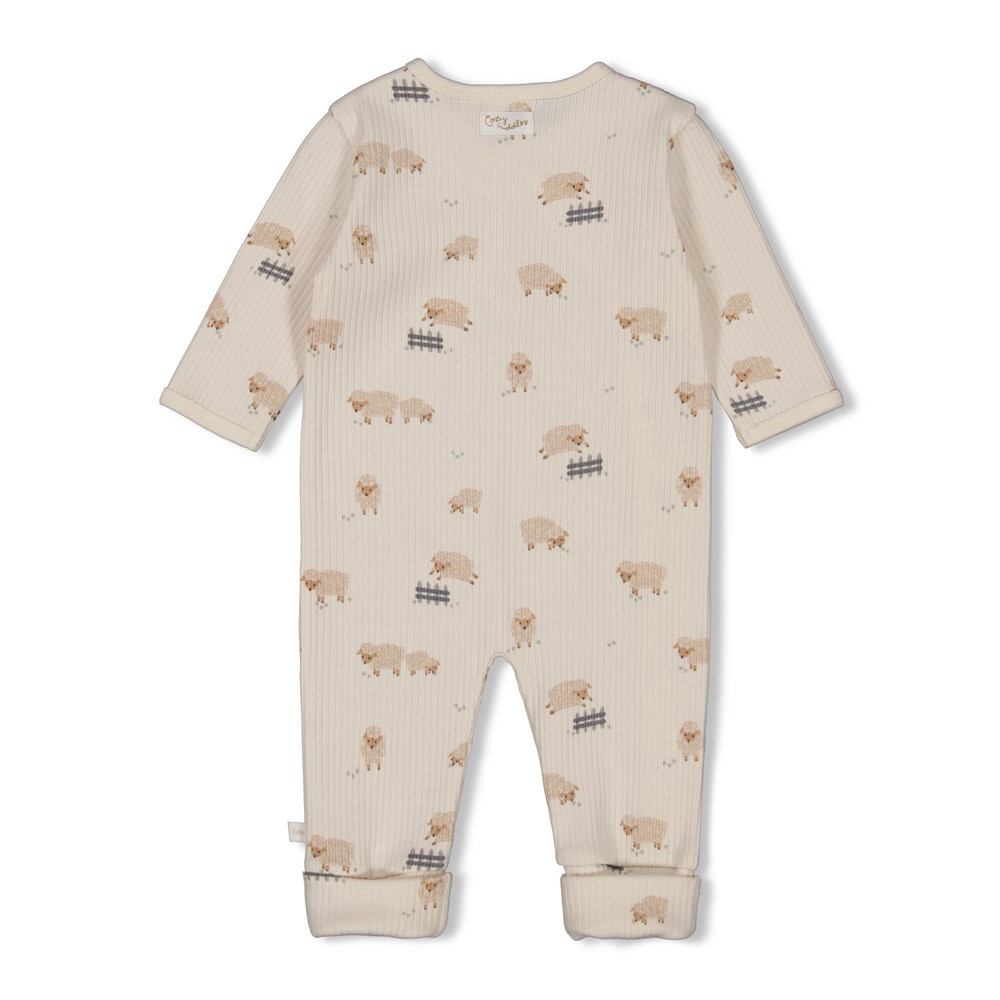 Feetje Pak Omslagvoet Rib AOP Creme - Sleepy Sheepy