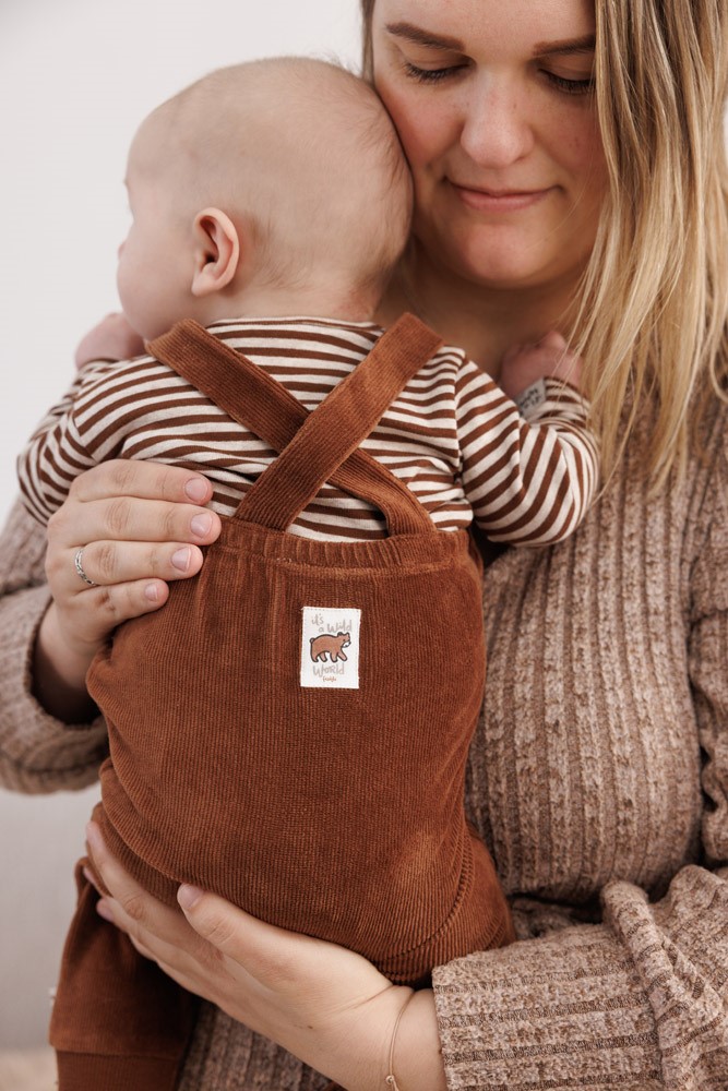 Feetje Tuinbroek Velours Rib Bruin - Wild World