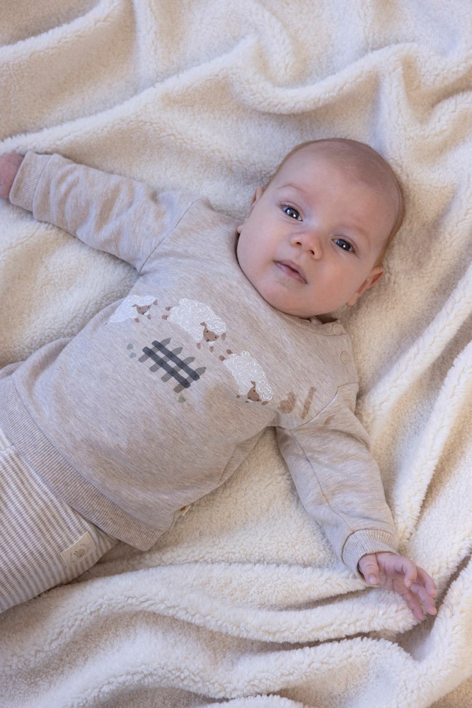 Feetje Sweater Taupe Melange - Sleepy Sheepy