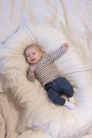 Feetje Longsleeve Rib Streep Taupe - Narwal
