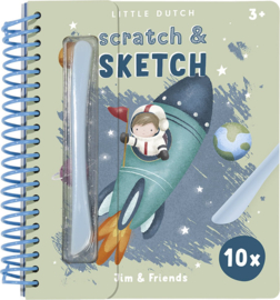 Little Dutch kras- en tekenboek Scratch and Sketch Jim & Friends