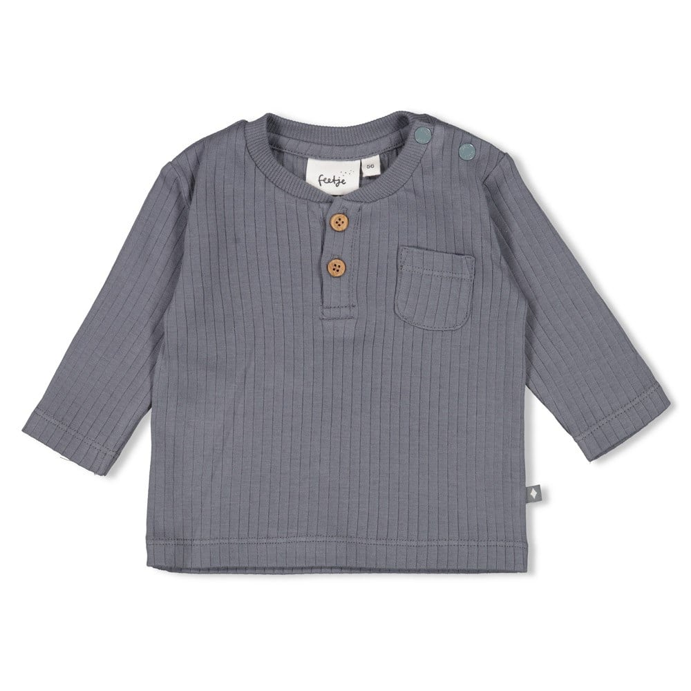 Feetje Longsleeve Rib Blauw - Howdy