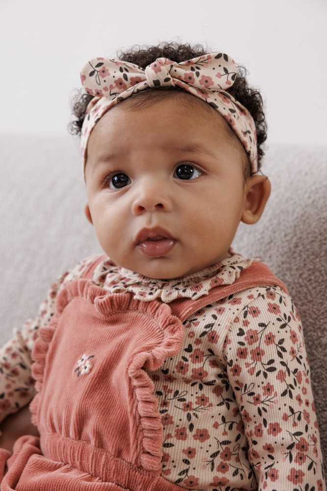 Feetje Tuinbroek Kort Velours Rib Mauve  - Woodland Bloom