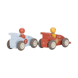 Little Dutch Pullback Racewagens Inclusief Pegdolls – Set van 2