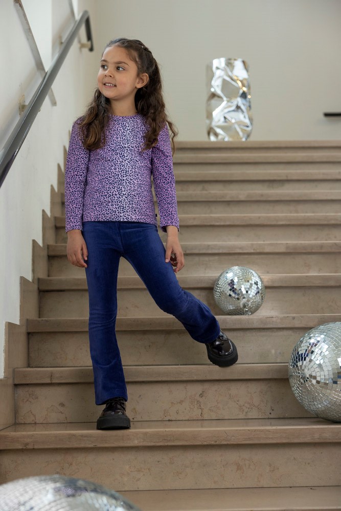 Jubel Flared Broek Velours Rib Indigo - Wild Soul