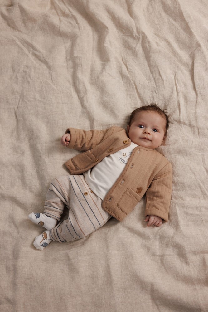 Feetje Broek Streep Taupe melange - Howdy