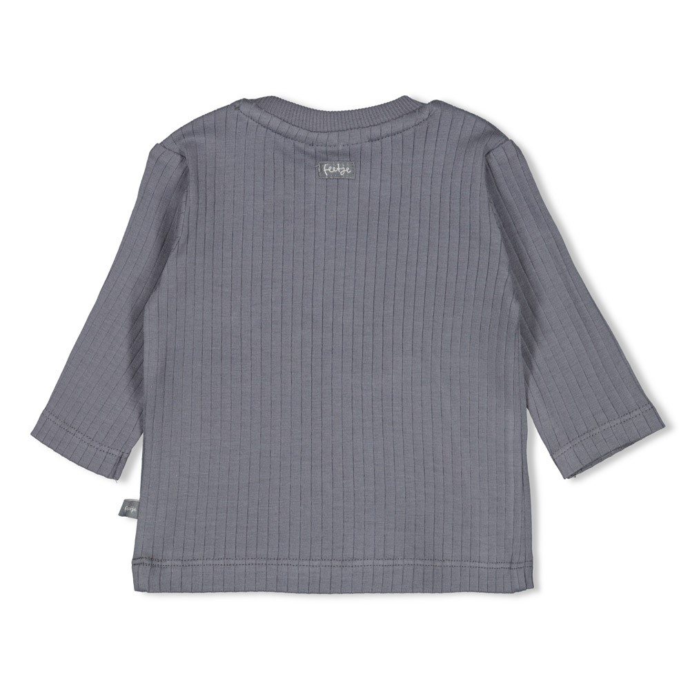 Feetje Longsleeve Rib Blauw - Howdy