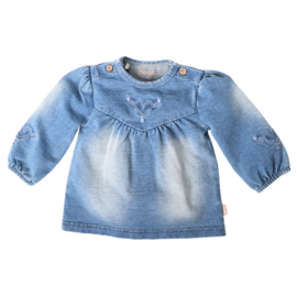 Bess Blouse denim Embroidery - Snow Wash
