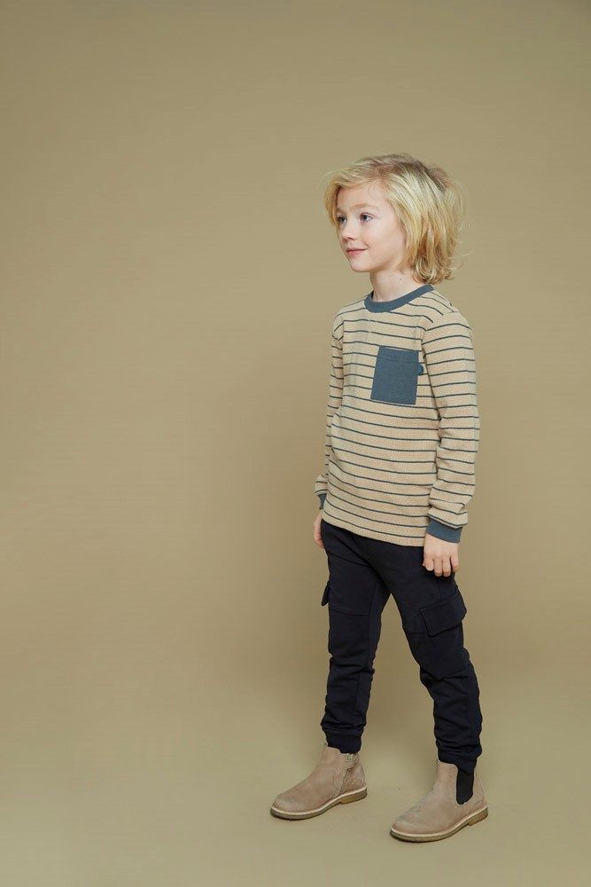 Sturdy Longsleeve Streep Wafelstructuur Zand - Couch Club