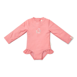 Little Dutch Badpak lange mouw -  Sunny Flowers Rouge