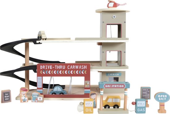 Little Dutch Treinbaanuitbreiding - Garage Multicolour FSC
