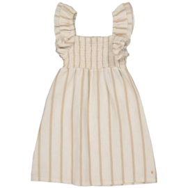 Levv dress Sammy - AOP Taupe Stripe
