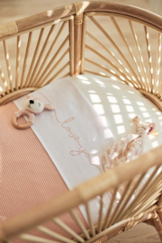 Jollein Baby Laken Ledikant 120x150cm Love you - Pale Pink